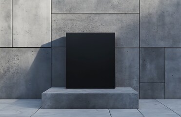 Black Box Product Mockup Modern Concrete Setting