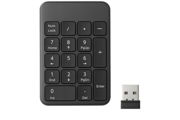 Wireless number pad with usb dongle on transparent background