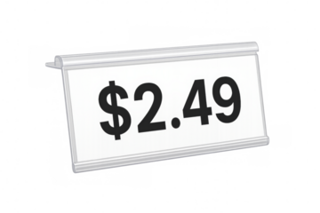 White price tag displaying .49 with transparent background