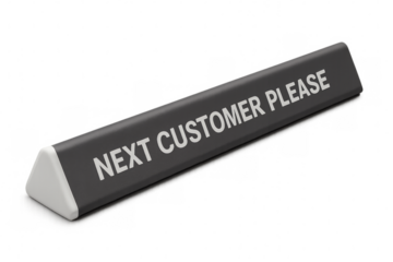 Next customer please sign on transparent background