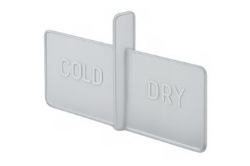 Washing instructions with words cold and dry and transparent background