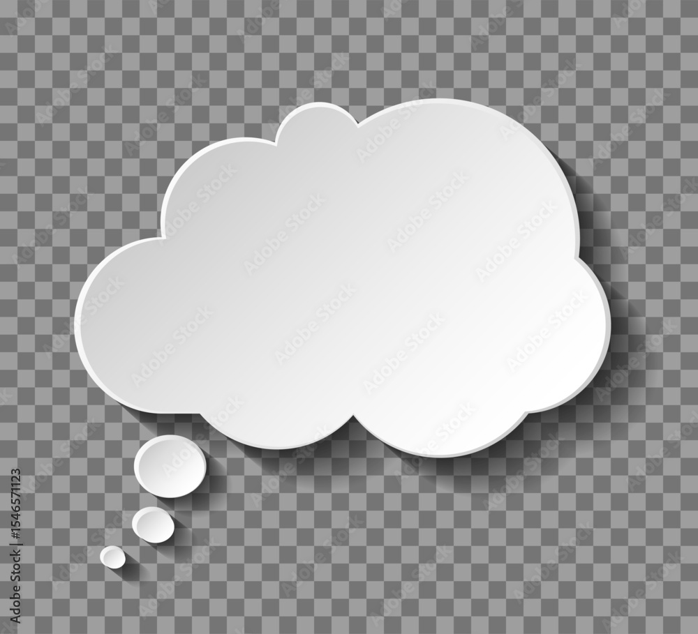 Poster white blank paper speech bubble with shadow - vector