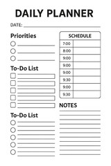 Daily Planner Interior Vector Template For KDP