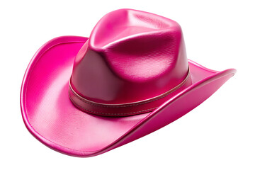 Pink leather cowboy hat isolated on transparent background