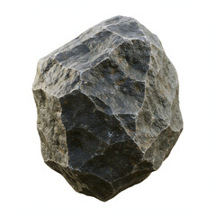 Textured Stone Close-up: A detailed studio shot of a singular, weathered stone with a complex, textured surface, providing a tactile, earthy presence, capturing the essence of geological time.