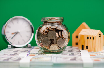 Dollar Currency and Coins, Money Business and Exchange, Financial Planning and Financial Investment