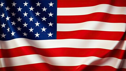 Fototapeta premium A billowing United States flag with its recognizable star field and stripes