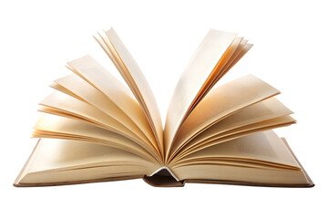 Open book pages widely spread isolated on transparent background