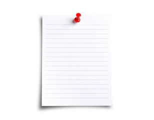 A sheet of paper is pinned with a pushpin.