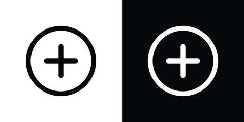 Obraz premium Plus icon in black. flat graphic vector icon