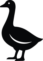 Silhouette goose elegant waterfowl bird vector illustration