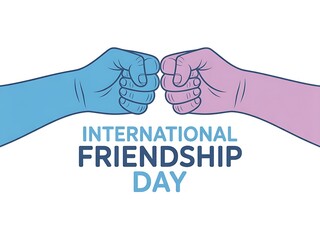 International friendship day fist bump illustration