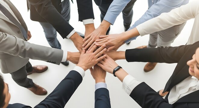 United Hands Teamwork, Collaboration, and Success in Business - Powered by Adobe