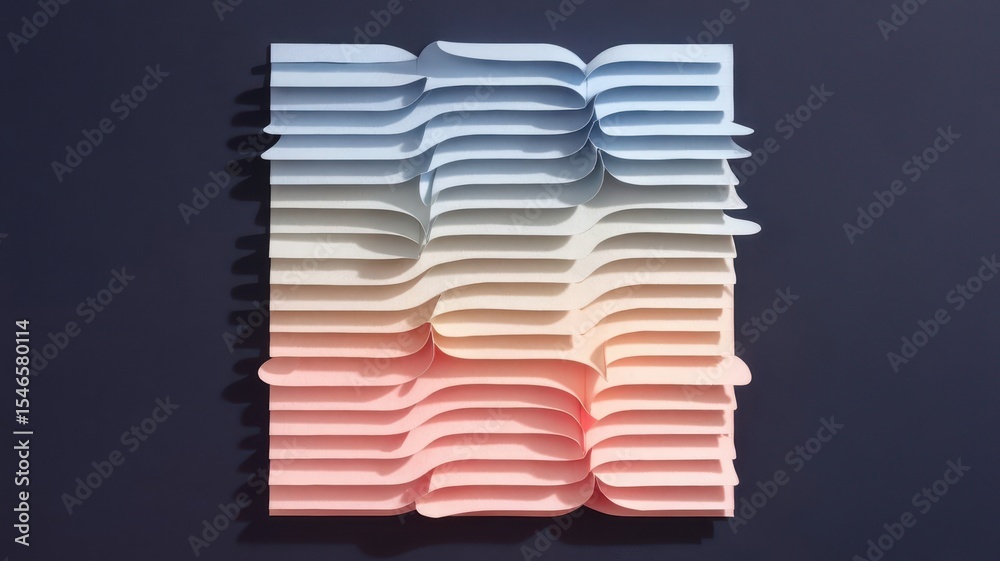 Aufkleber abstract gradient paper layers creating an artistic wave pattern design