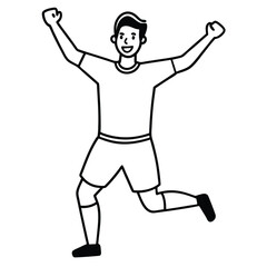 Soccer Player Celebrates Goal happy man jumping