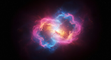 Fototapeta premium Isolated Colorful Nebula in Deep Space – High Resolution Cosmic Cloud with Vivid Colors and Starless Background for Sci-Fi, Astronomy, and Outer Space Art Projects