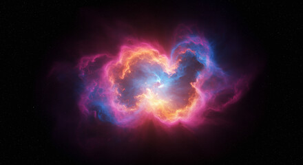 Fototapeta premium Isolated Colorful Nebula in Deep Space – High Resolution Cosmic Cloud with Vivid Colors and Starless Background for Sci-Fi, Astronomy, and Outer Space Art Projects