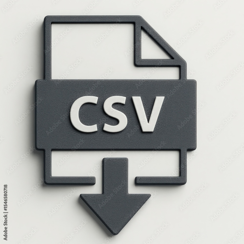 Poster csv file download icon symbol sign data document format extension type flat style isolated for web a