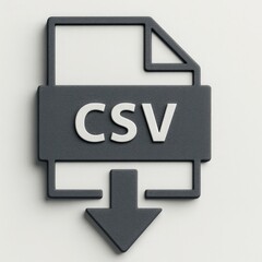 CSV File Download Icon Symbol Sign Data Document Format Extension Type Flat Style Isolated  for Web and Print