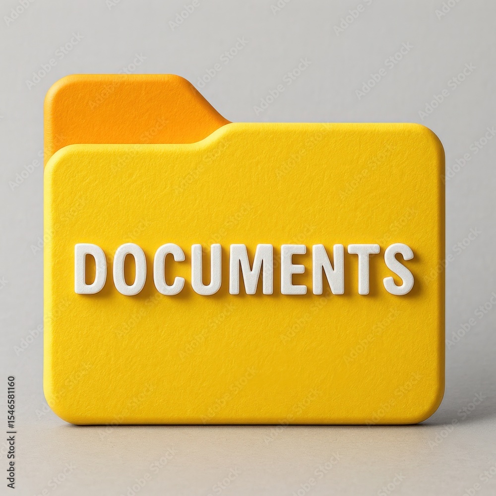 Poster organized documents folder icon for efficient file management and information storage in a structure