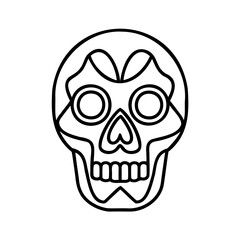 Line Art Skull Design Black and White Icon monochrome