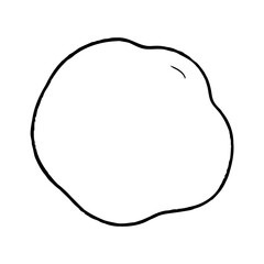 Black Line Drawing Irregular Circle Shape outline