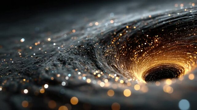 Abstract Black Hole: A mesmerizing view of cosmic energy and particles swirling into nothingness