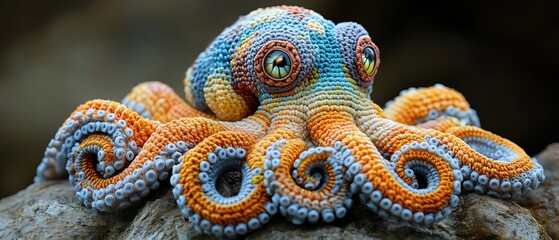 Crochet octopus with curly tentacles