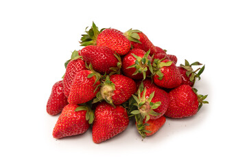 Fresh group of berries isolated on a white background.