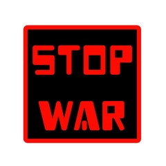 Stop war sign design with red color and black background