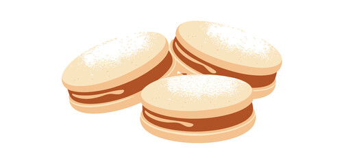 Delicious Alfajores Cookies with Dulce de Leche Filling