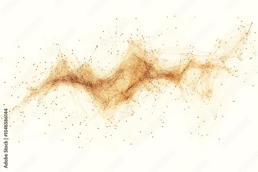 Poster Interconnected Dots and Lines Forming Meshwork on White Background, Complexity