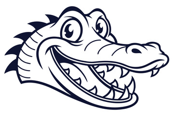 Smiling gator shows its sharp teeth and has a confident expression on its face