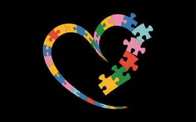 Autism vector design, vector illustration, Autism design, silhouette style.
