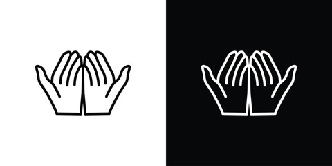 Obraz premium Pray icon in black. flat graphic vector icon