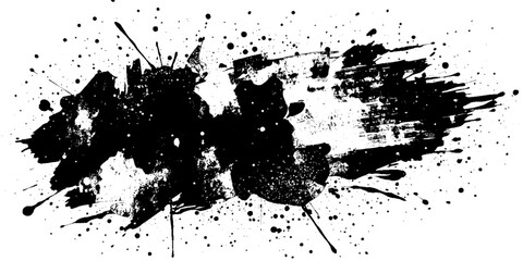 Vector modern black for brush stroke with banner templates