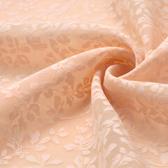 Peach Fabric Texture Soft, Draped, Blush Pink Cloth Background 