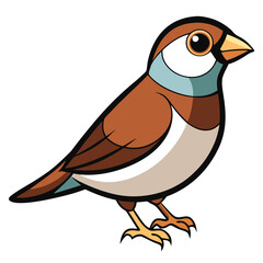 Fototapeta premium cartoon bird with blank sign white background