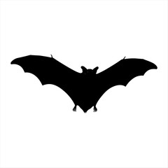 silhouette bat on white background 