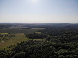 Ogrodzieniec castle aerial view, Summer in in Poland