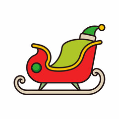Download christmas santa sleigh vector illustration for holiday season celebration and gifts delivery