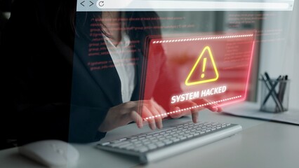 Cybersecurity defense and system protection from hackers, secure digital systems, cyberattack...