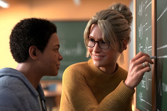 teacher and students in classroom