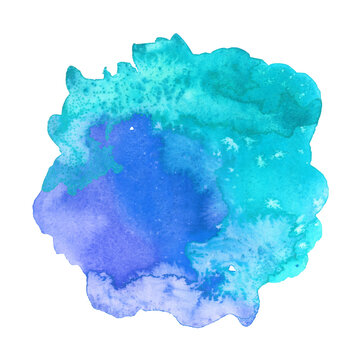 Bright painted blue and purple watercolor texture. Hand drawn background