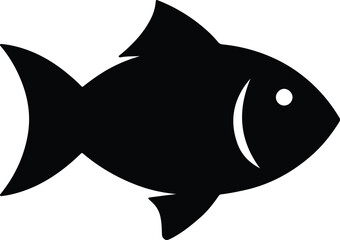 Silhouette of a simple fish icon design vector illustration