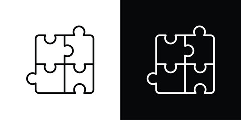 Puzzle icon in black. flat graphic vector icon