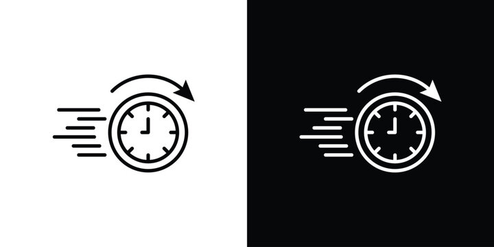 Quick icon in black. flat graphic vector icon