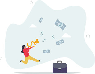 Investment opportunity, making money, profit or earning, FED central bank signal interest rate policy, financial stock market buy and sell signal concept. character life .