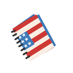 American flag themed notebook for fourth of july celebrations.
