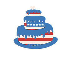 Patriotic cake design with stars and stripes for 4th of july celebration.